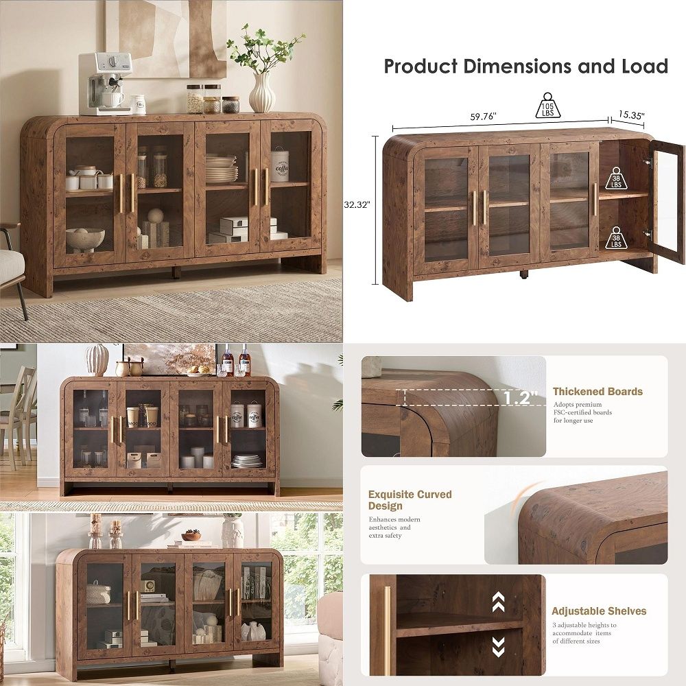 Coffee&Tea House Menu - Sideboard Buffet Cabinet with Storage, Sideboard