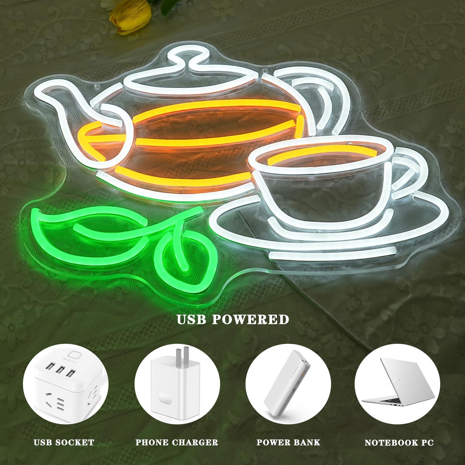 Tea Neon Sign USB Dimmable LED - đánh giá và giá Coffee Tea Plantation