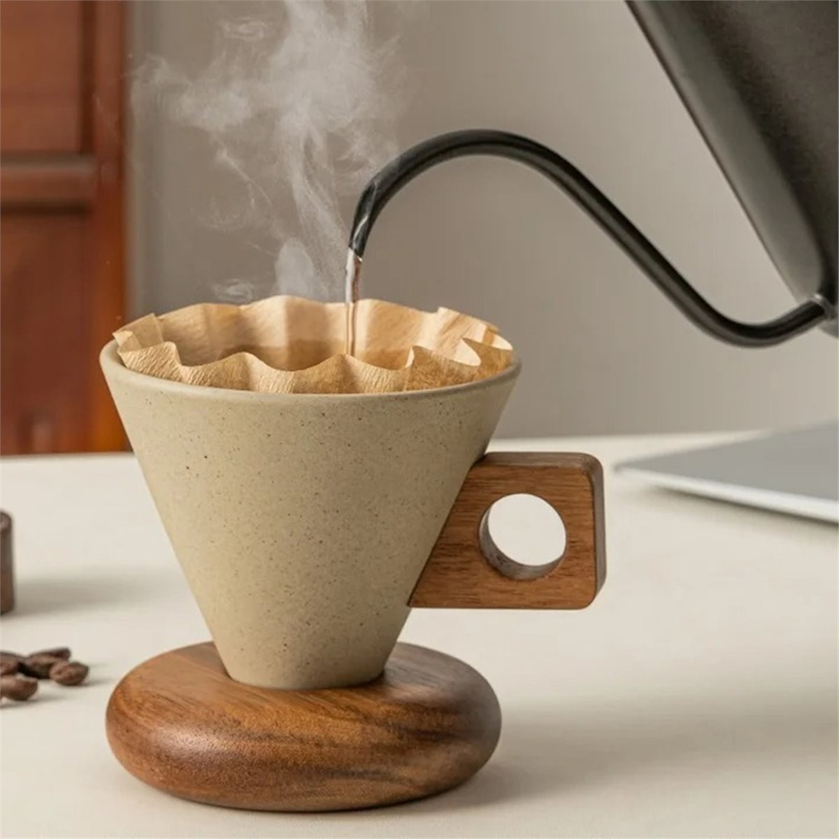 Ceramic Coffee Cup& Wood Base  - đánh giá và giá Coffee&Tea House Menu