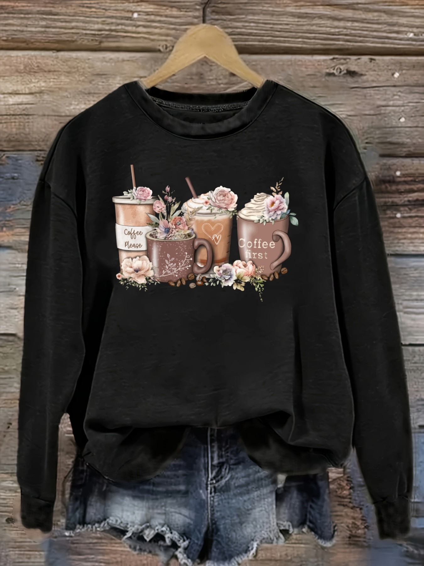 Women's Casual Long Sleeve Cre - đánh giá và giá Coffee&Tea House Menu