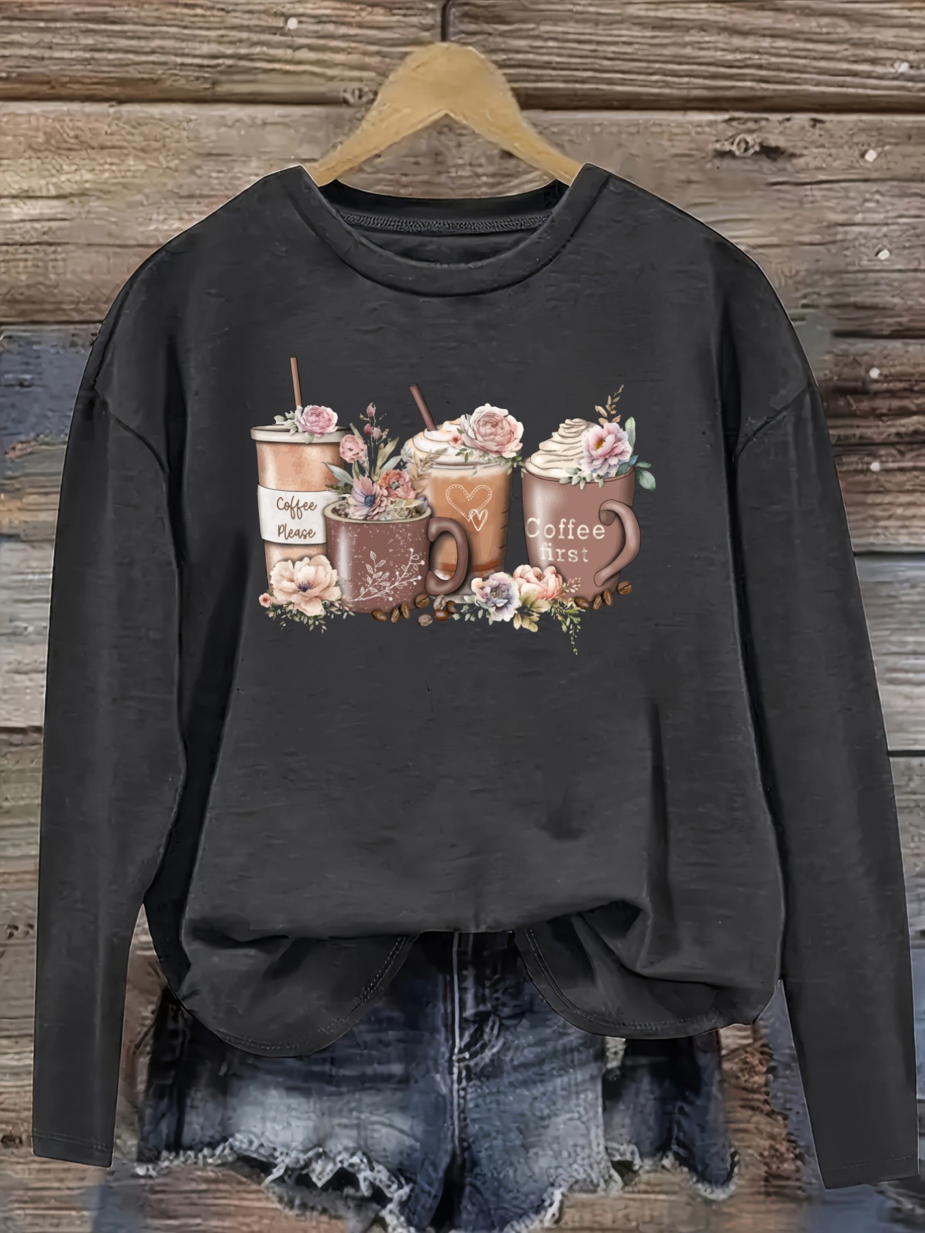 Women's Casual Long Sleeve Cre - đánh giá và giá Coffee&Tea House Menu