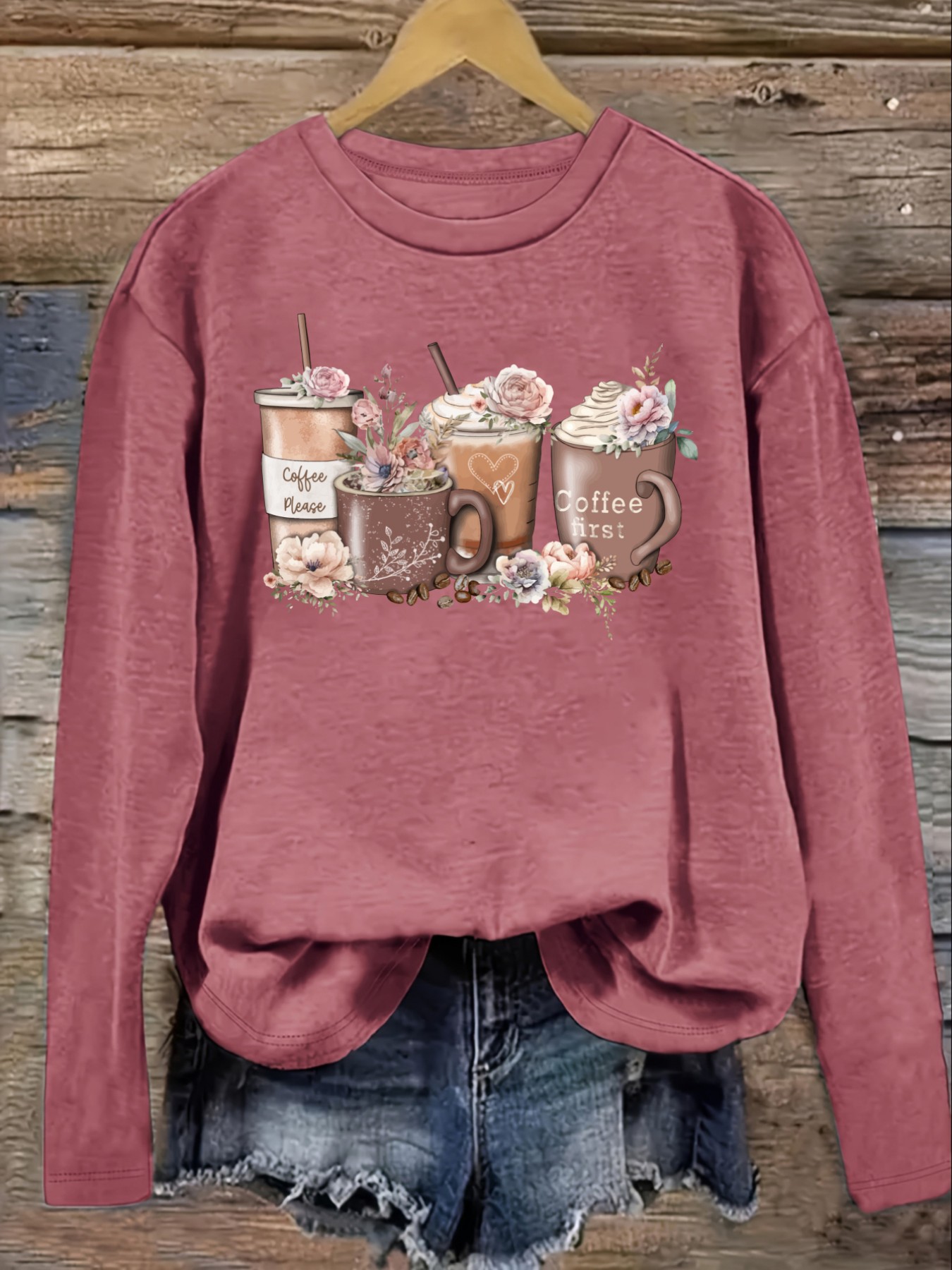 Women's Casual Long Sleeve Cre - đánh giá và giá Coffee&Tea House Menu