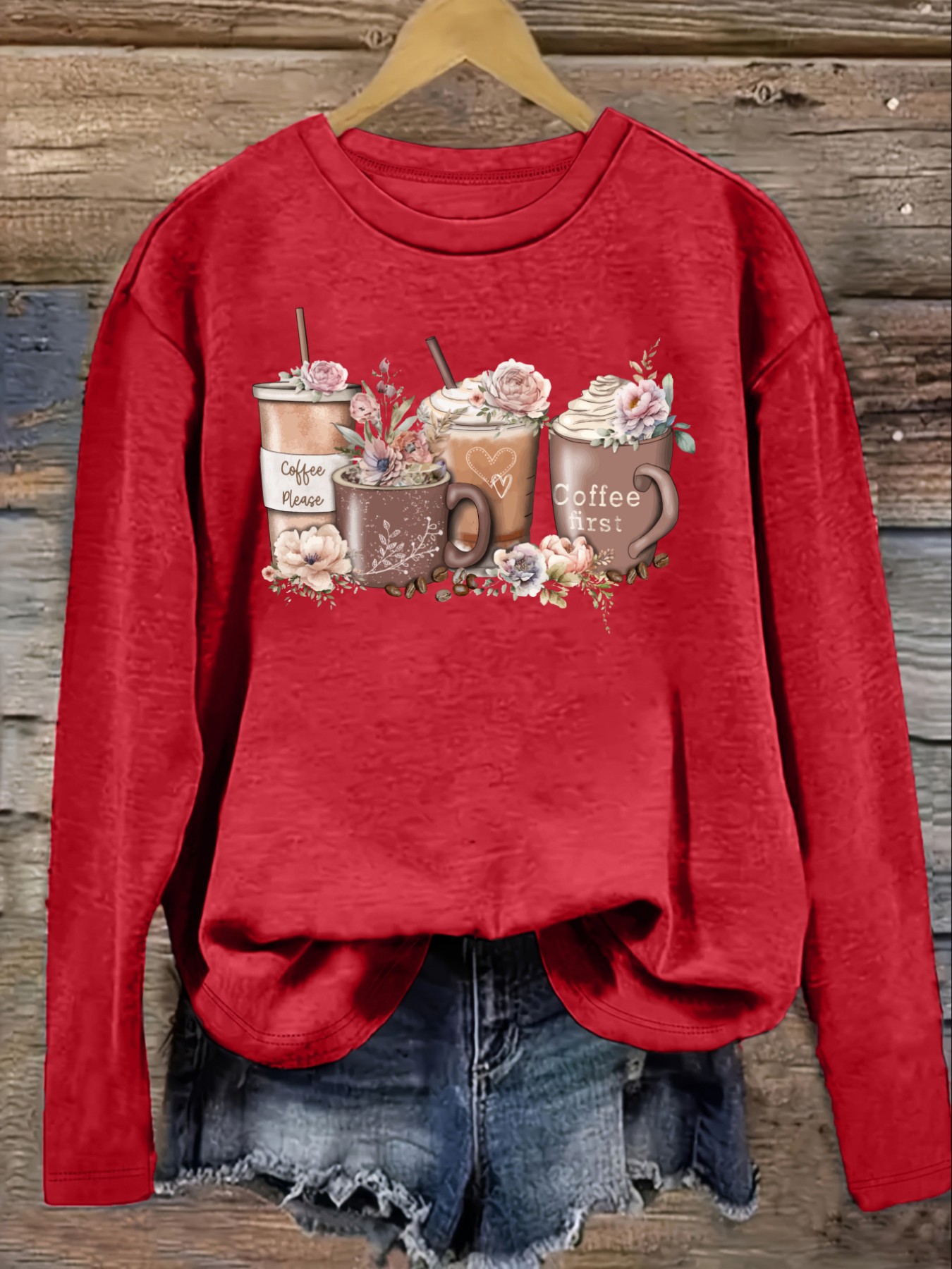 Women's Casual Long Sleeve Cre - đánh giá và giá Coffee&Tea House Menu