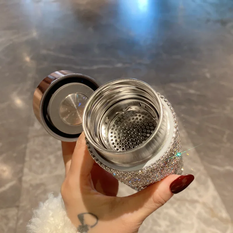 Bling Portable Thermos Cup wit - đánh giá và giá Coffee Tea Tumbler