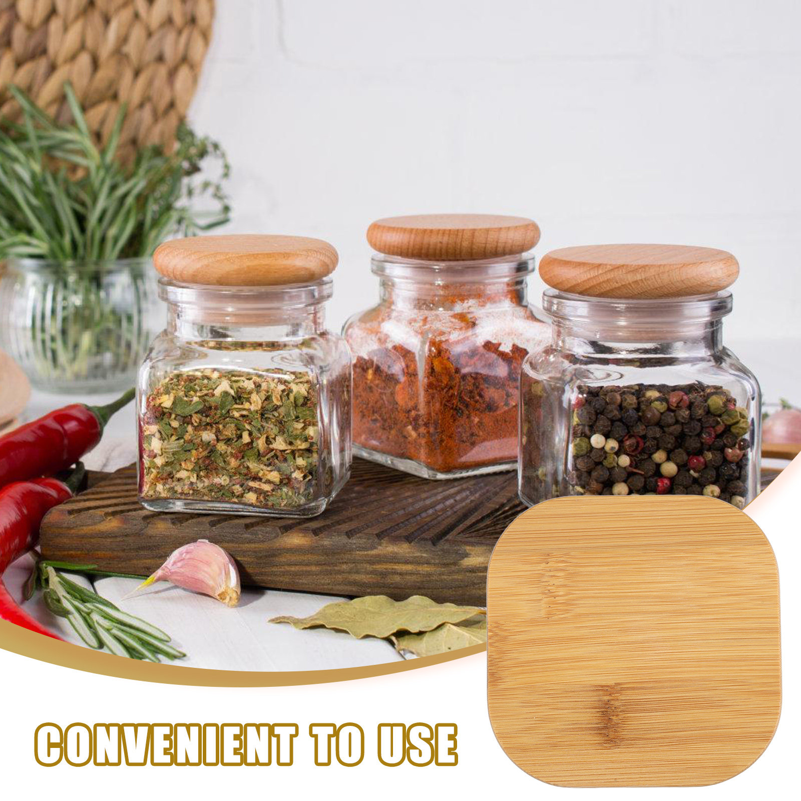 4Pcs Glass Canister Bamboo Lid - đánh giá và giá Coffee Tea And Bean Leaf