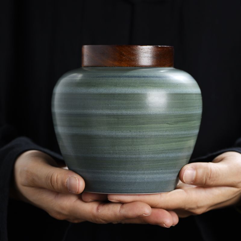 Retro Ceramic Tea Leaf Jar Cre - đánh giá và giá Coffee Tea And Bean Leaf