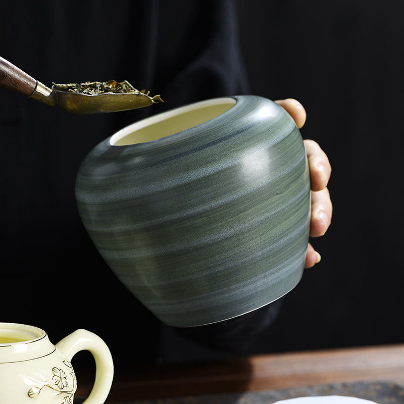 Retro Ceramic Tea Leaf Jar Cre - đánh giá và giá Coffee Tea And Bean Leaf
