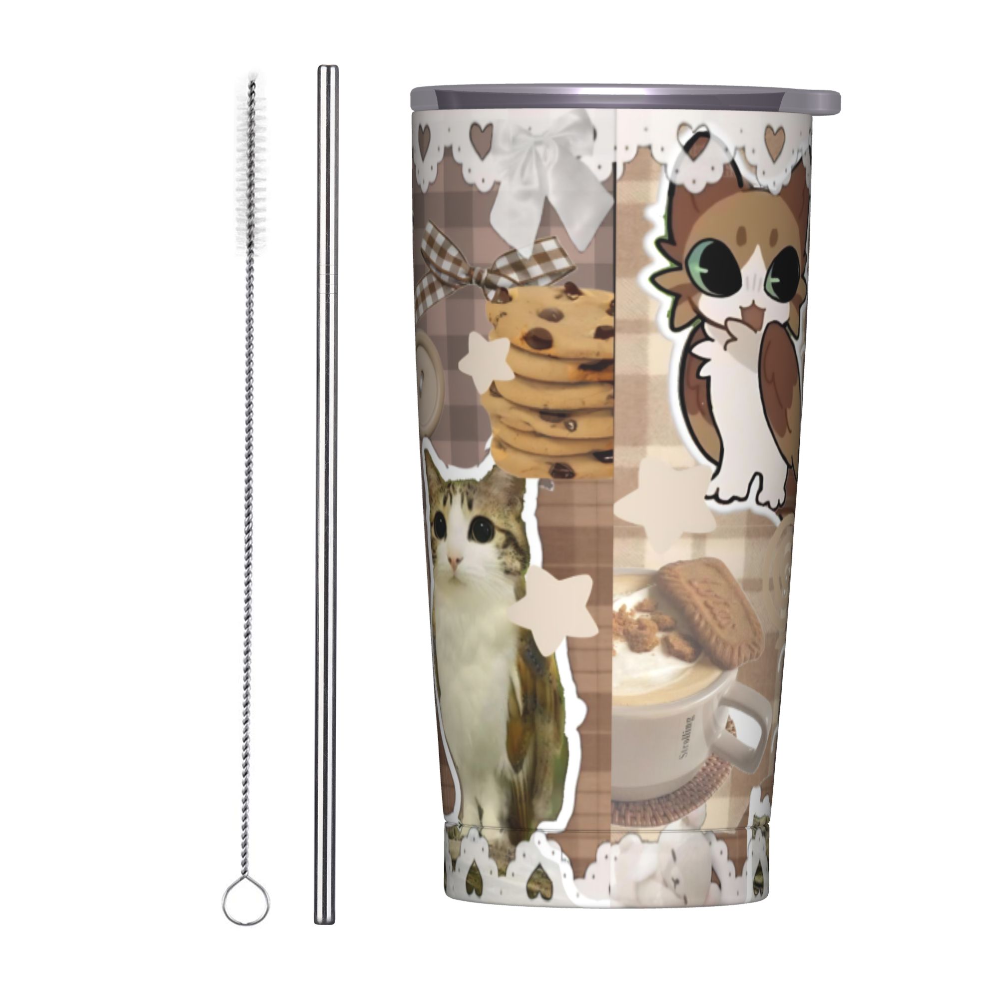 Cute Cat Owl Meowl Tumbler Vac - đánh giá và giá Coffee Tea Tumbler