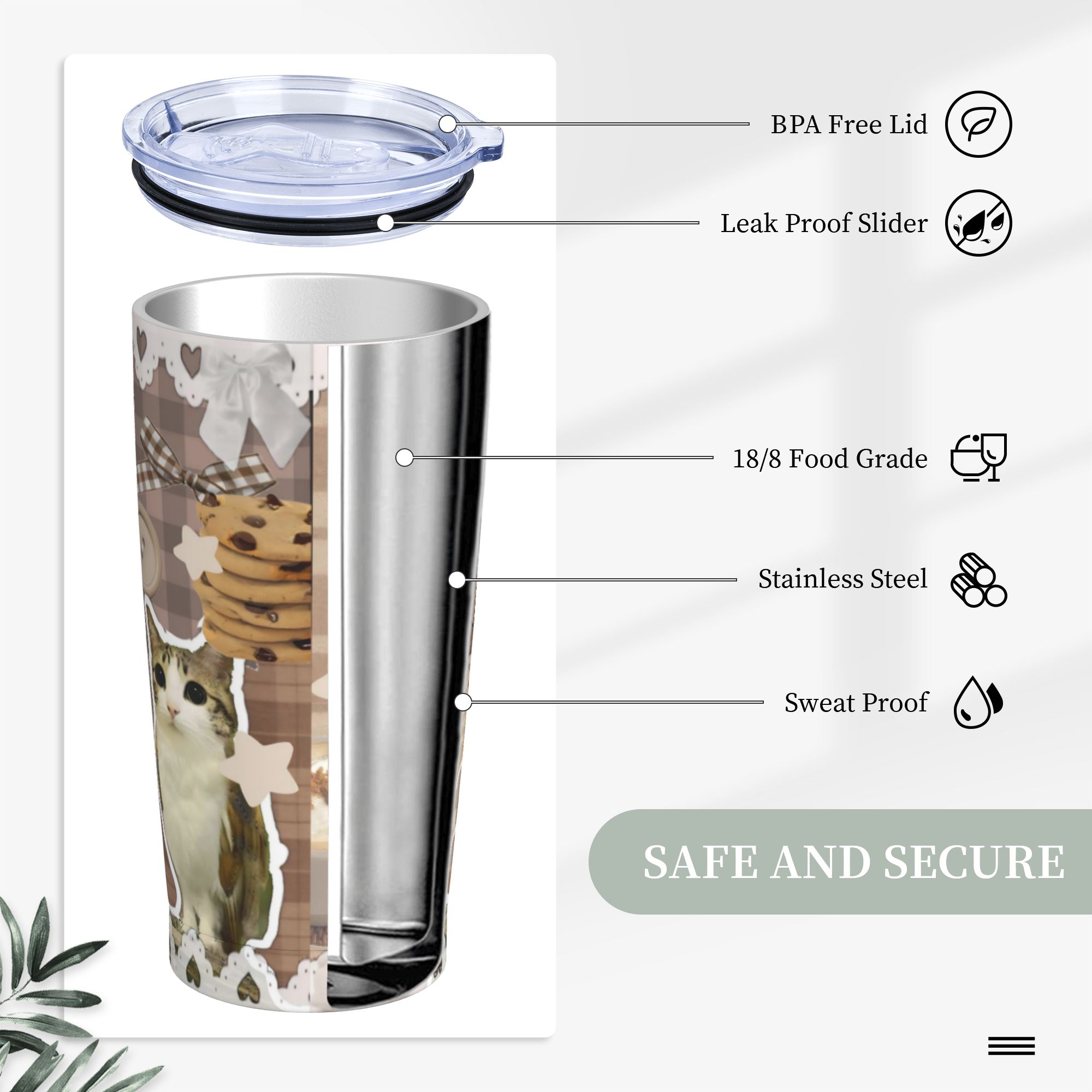 Cute Cat Owl Meowl Tumbler Vac - đánh giá và giá Coffee Tea Tumbler